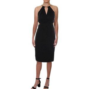 Aqua Black Strapy Cut-Out Cocktail, Party Dress